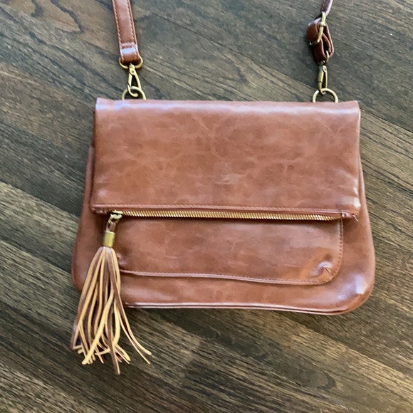 Joy Susan Brown Leather Crossbody Bag Purse EUC - Picture 2 of 8